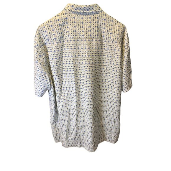 Tommy Bahama Mens Blue White Patterned Short Sleeve Button Front Shirt Sz 2XL - Picture 2 of 10